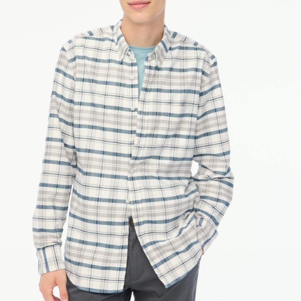 J. Crew Flex Plaid Oxford Shirt Mens XL